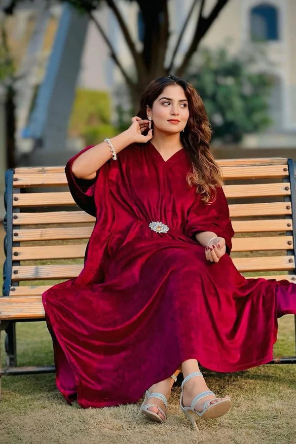 VELVET KAFTAN FROCK